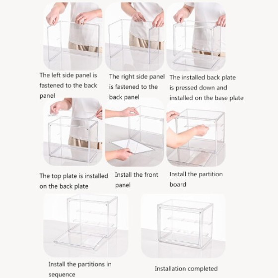 Storage Boxes for Collectible Action Figures and Toys, Large Display Case with PET Material, Easy Assembly